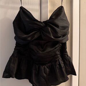 Express Black Ruched Tube Top